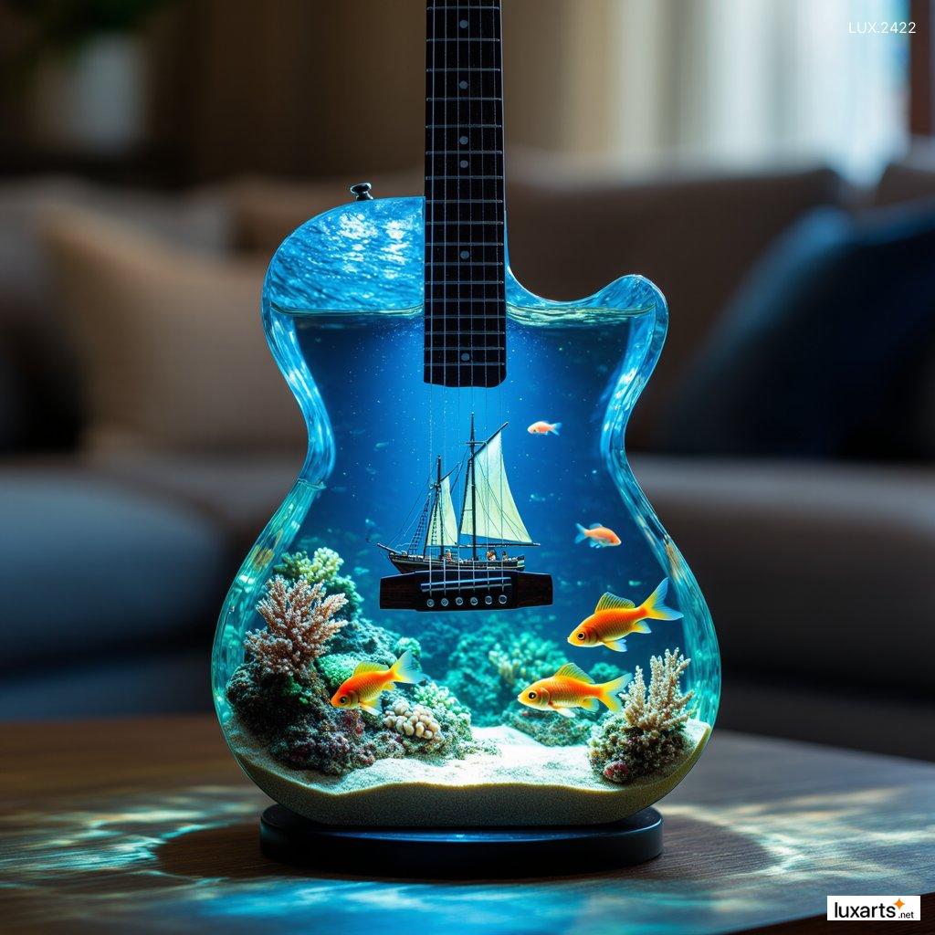 LUX.2422	Guitar Shaped Aquarium: Unique and Stylish Addition to Your Home Decor guitar aquarium 1