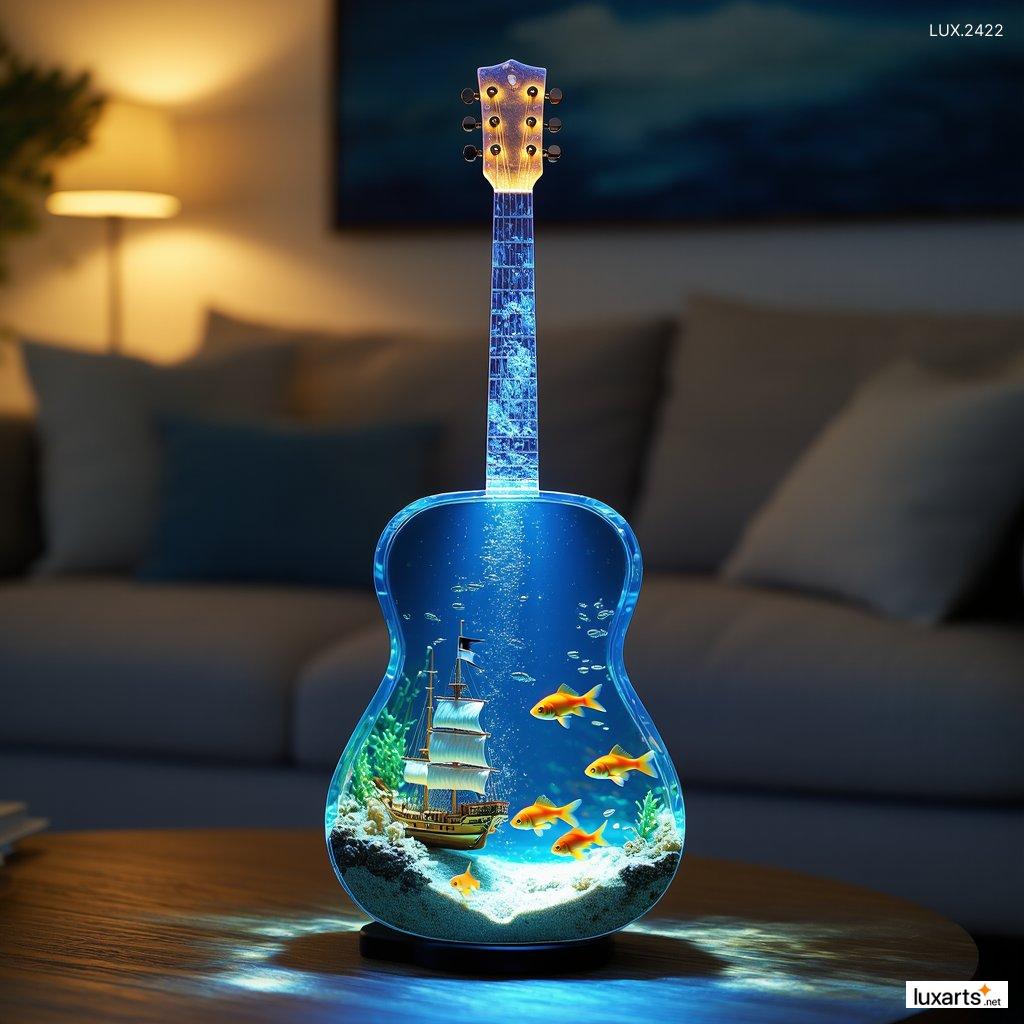 LUX.2422	Guitar Shaped Aquarium: Unique and Stylish Addition to Your Home Decor guitar aquarium 3