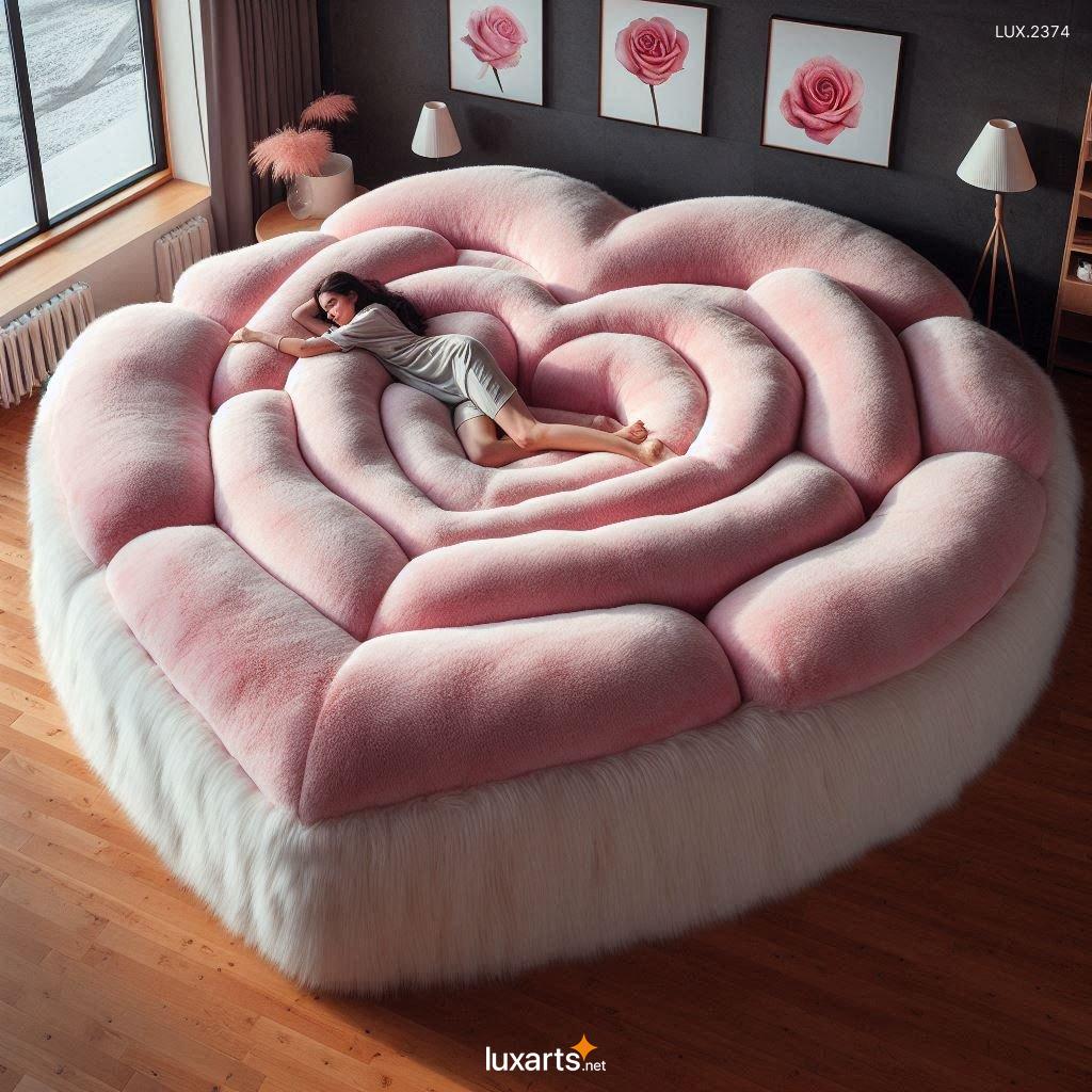 LUX.2374	Rose Shaped Lounger: Elegant Fur Design Perfect for Home Decor heart shaped lounger inspired by a rose 10