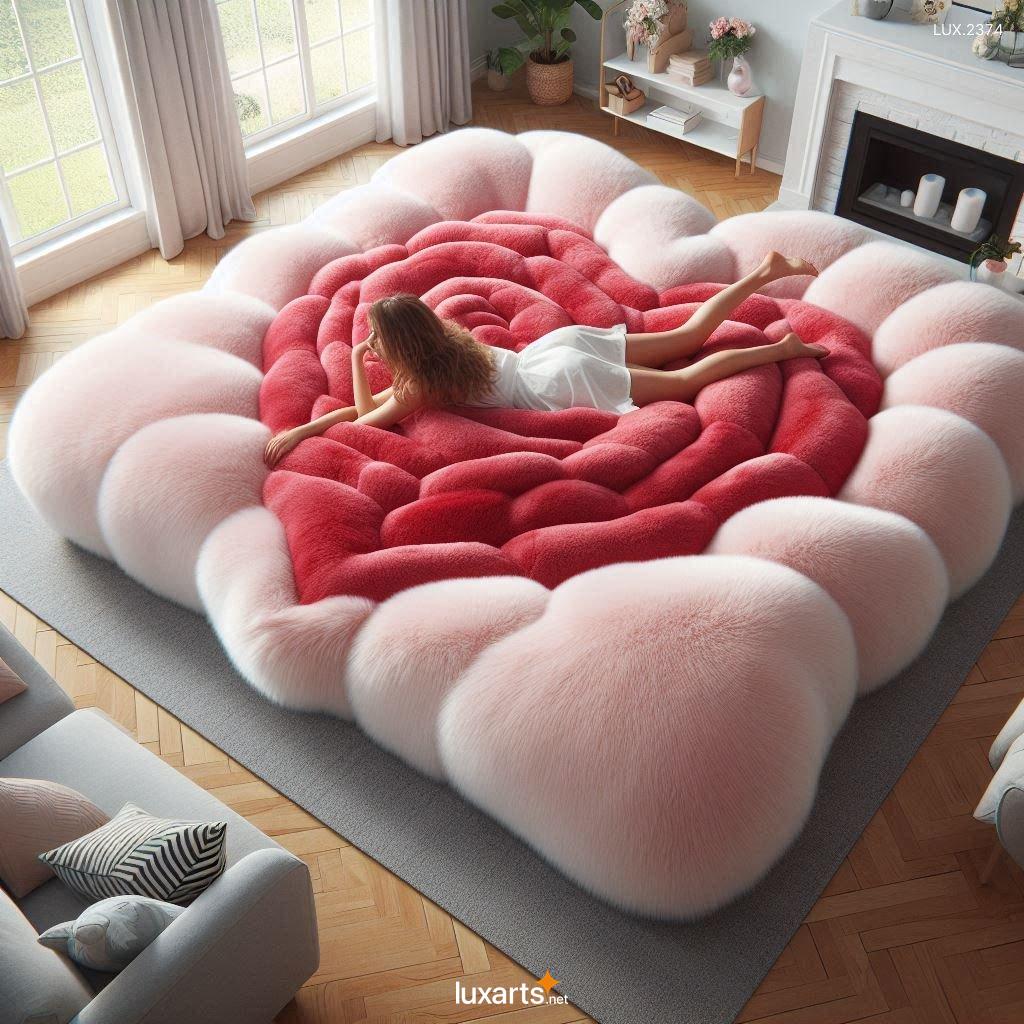 LUX.2374	Rose Shaped Lounger: Elegant Fur Design Perfect for Home Decor heart shaped lounger inspired by a rose 4