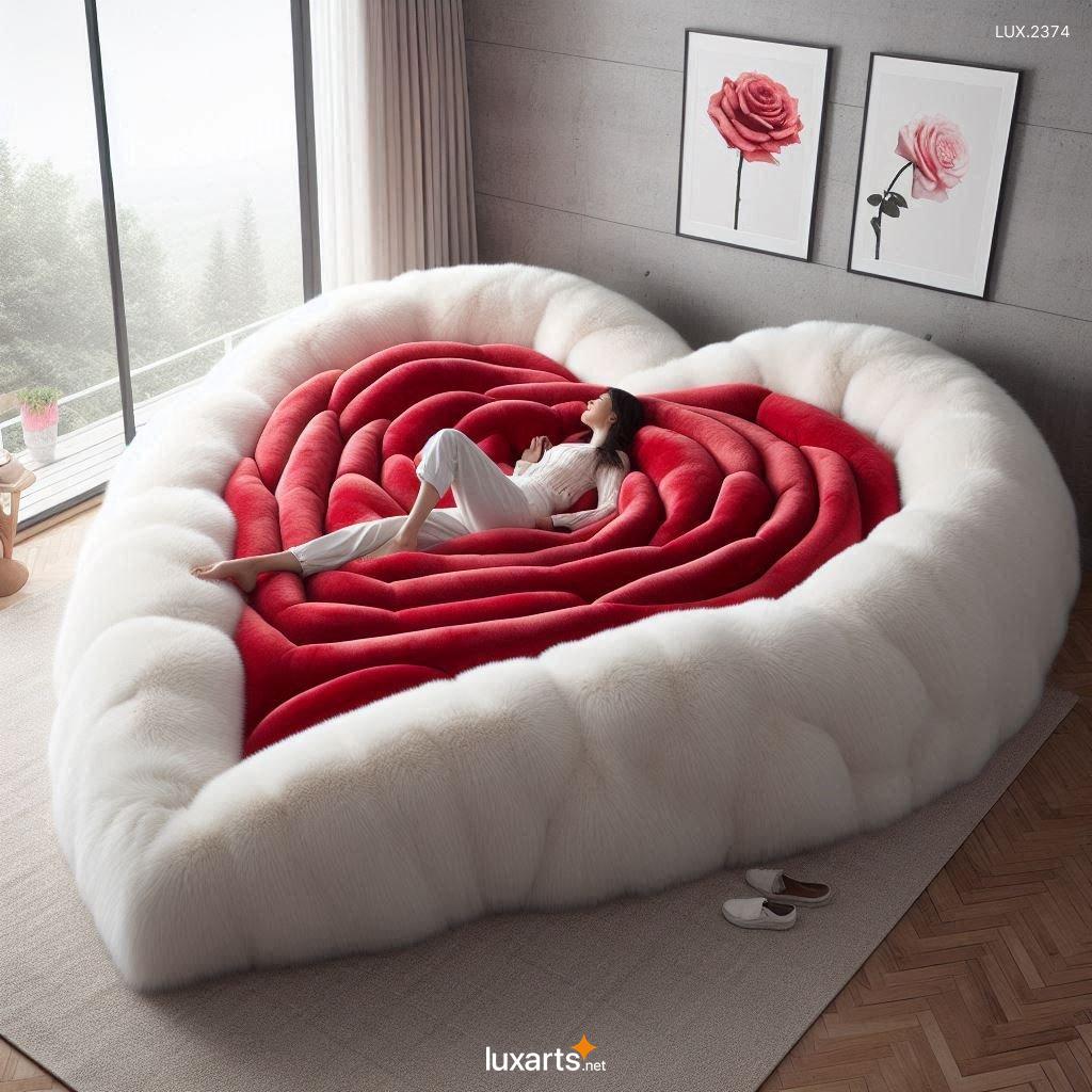 LUX.2374	Rose Shaped Lounger: Elegant Fur Design Perfect for Home Decor heart shaped lounger inspired by a rose 5