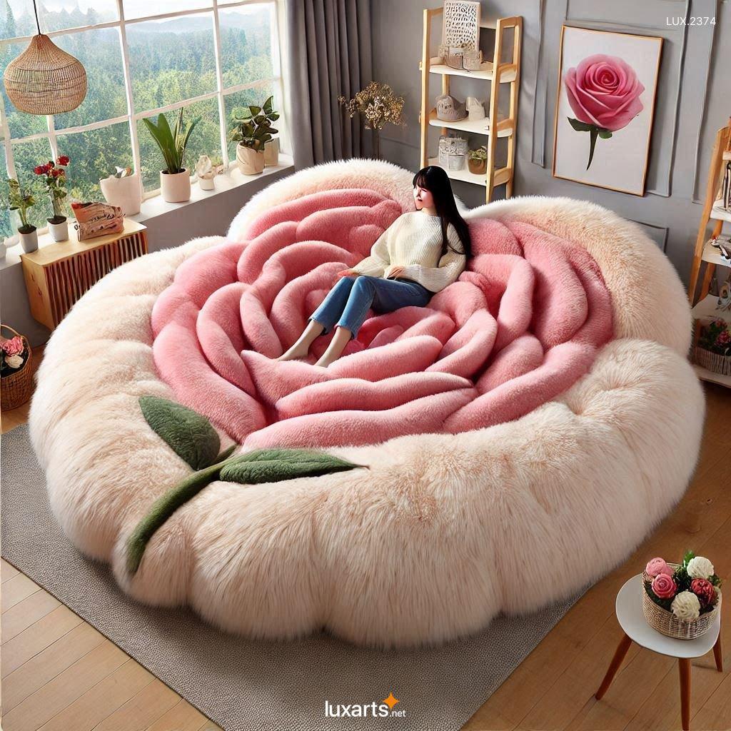 LUX.2374	Rose Shaped Lounger: Elegant Fur Design Perfect for Home Decor heart shaped lounger inspired by a rose 7