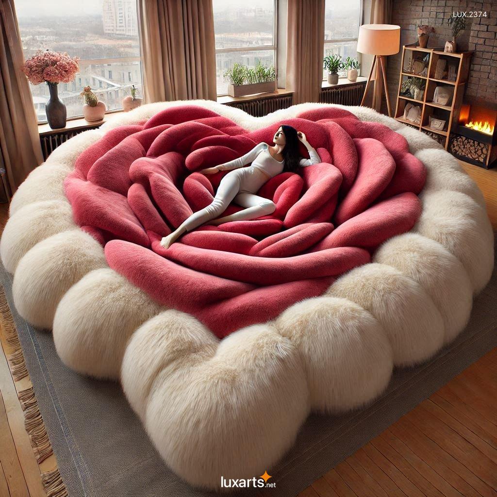 LUX.2374	Rose Shaped Lounger: Elegant Fur Design Perfect for Home Decor heart shaped lounger inspired by a rose 8