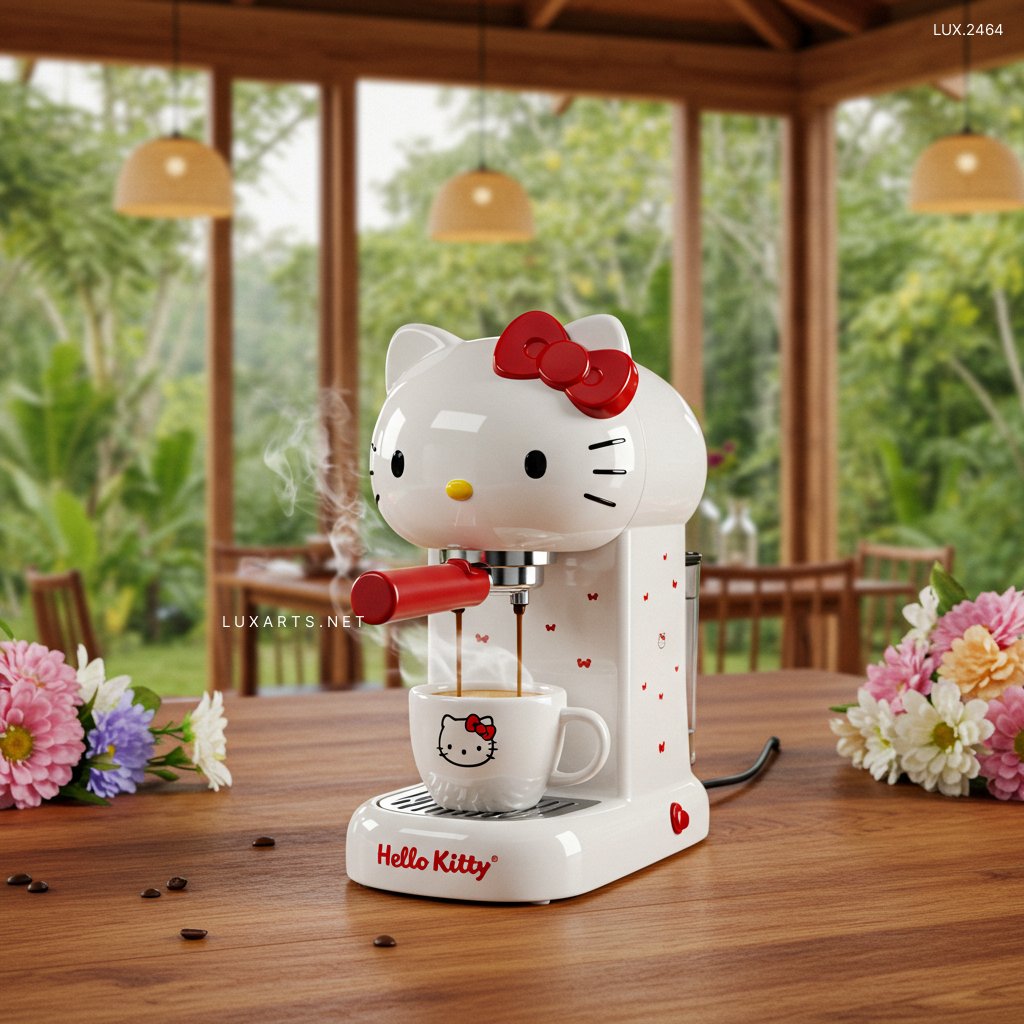 LUX.2464	Hello Kitty Inspired Coffee Maker: Brew in Style with Your Favorite Character hello kitty inspired coffee maker 1