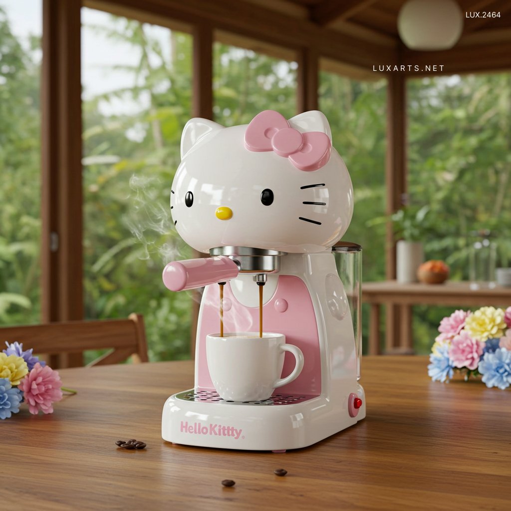 LUX.2464	Hello Kitty Inspired Coffee Maker: Brew in Style with Your Favorite Character hello kitty inspired coffee maker 3