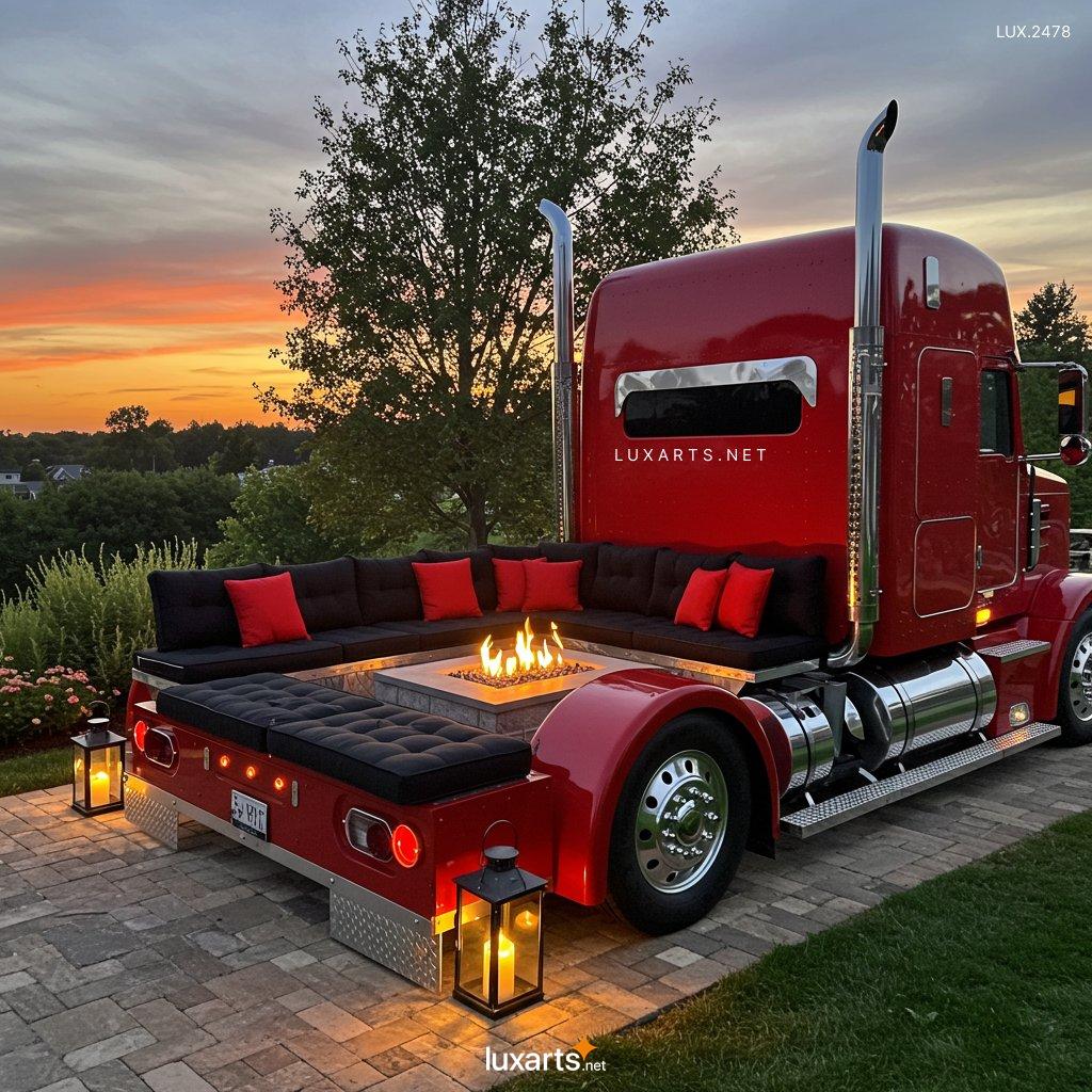 LUX.2478	Semi-Truck Conversion Sofa for the Patio: Unique Outdoor Seating Ideas semi truck conversation sofa2 1