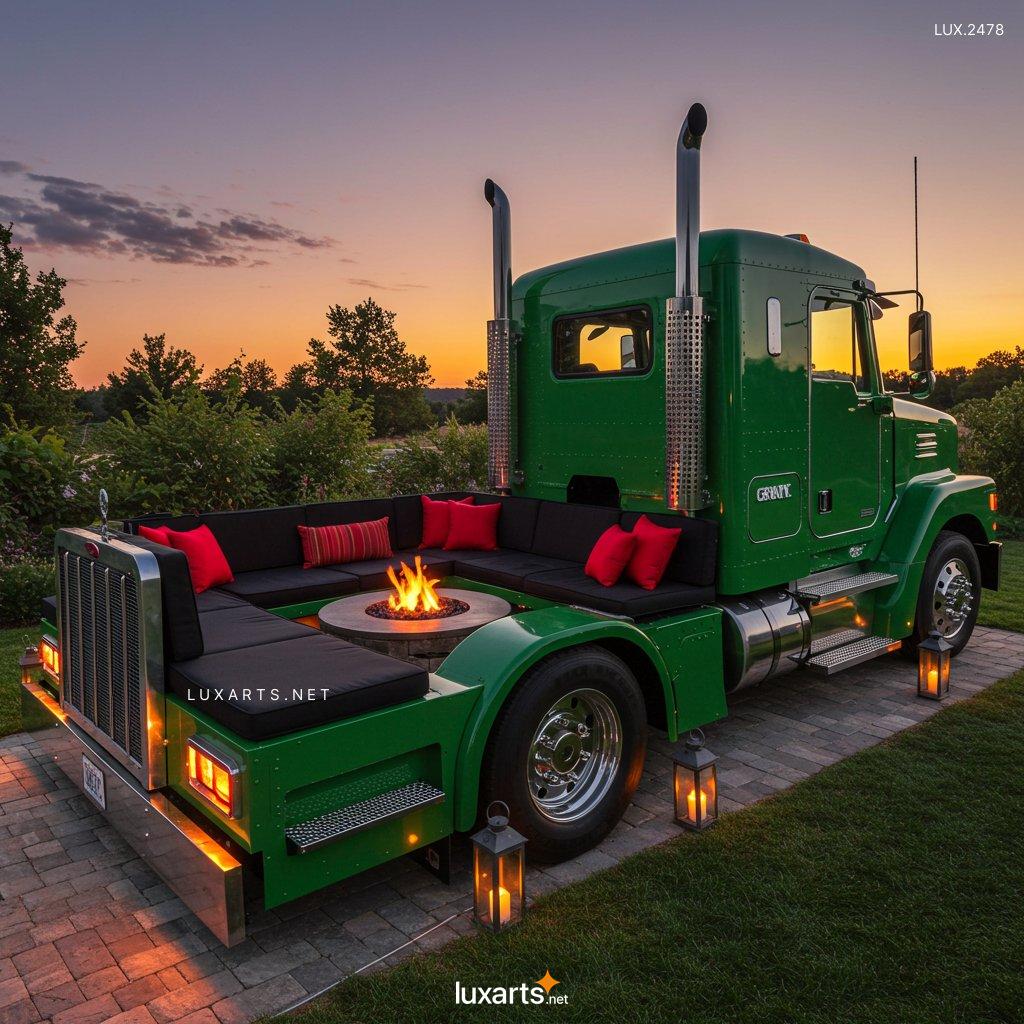 LUX.2478	Semi-Truck Conversion Sofa for the Patio: Unique Outdoor Seating Ideas semi truck conversation sofa2 4