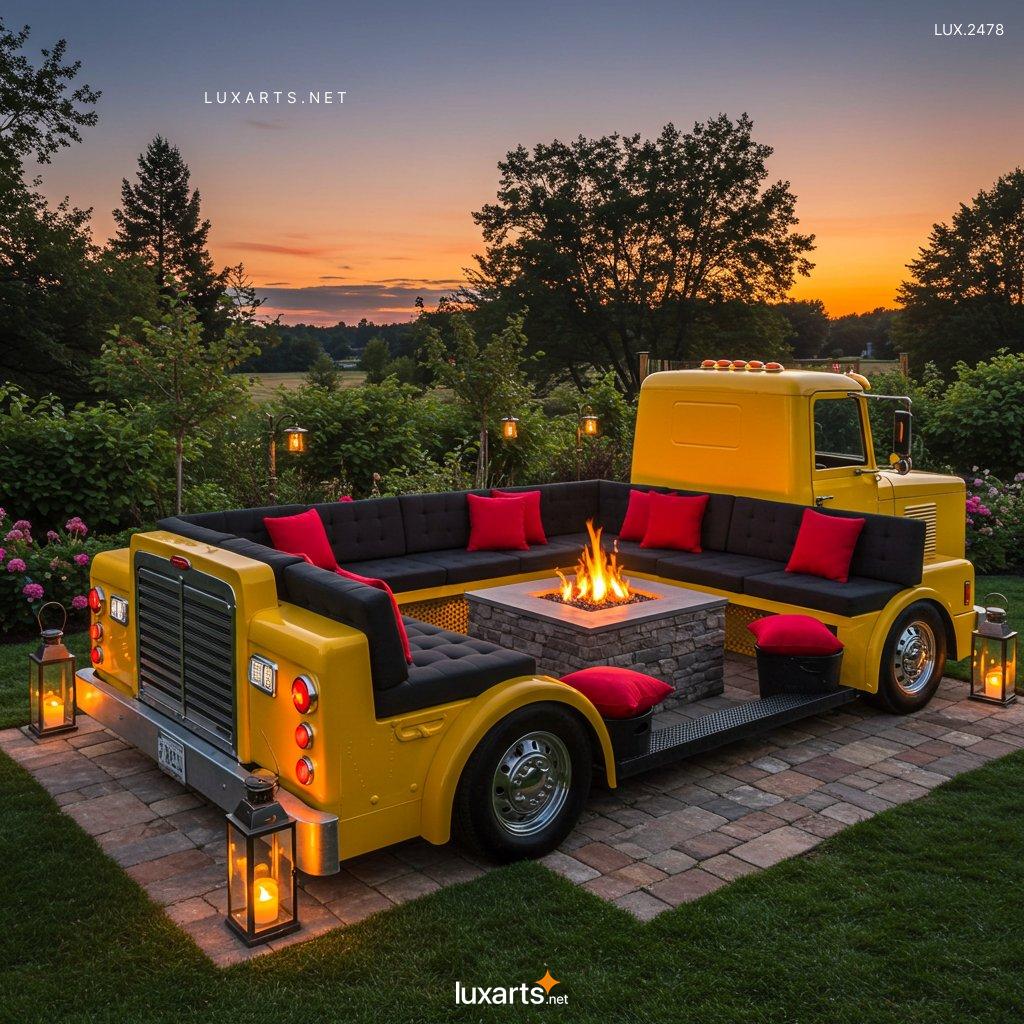 LUX.2478	Semi-Truck Conversion Sofa for the Patio: Unique Outdoor Seating Ideas semi truck conversation sofa2 5