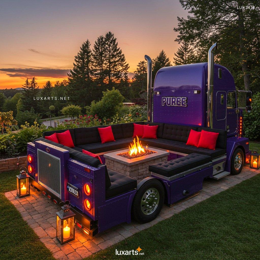 LUX.2478	Semi-Truck Conversion Sofa for the Patio: Unique Outdoor Seating Ideas semi truck conversation sofa2 7