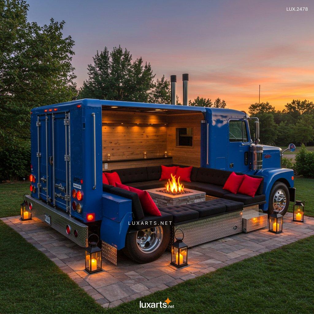 LUX.2478	Semi-Truck Conversion Sofa for the Patio: Unique Outdoor Seating Ideas semi truck conversation sofa2 9