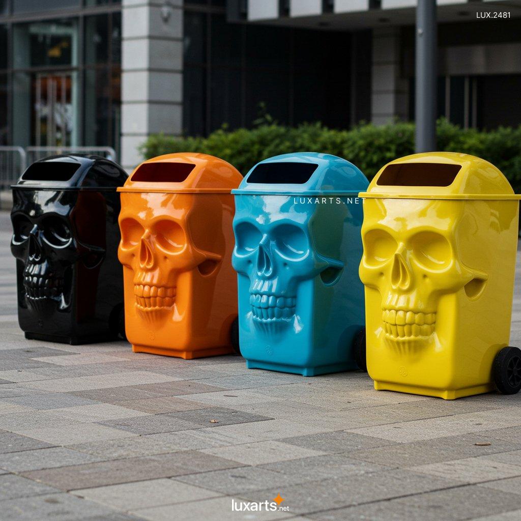 LUX.2481	Skull Shaped Trash Bins: Transform Your Trash Disposal with These Cool Designs skull shaped trash bins 10