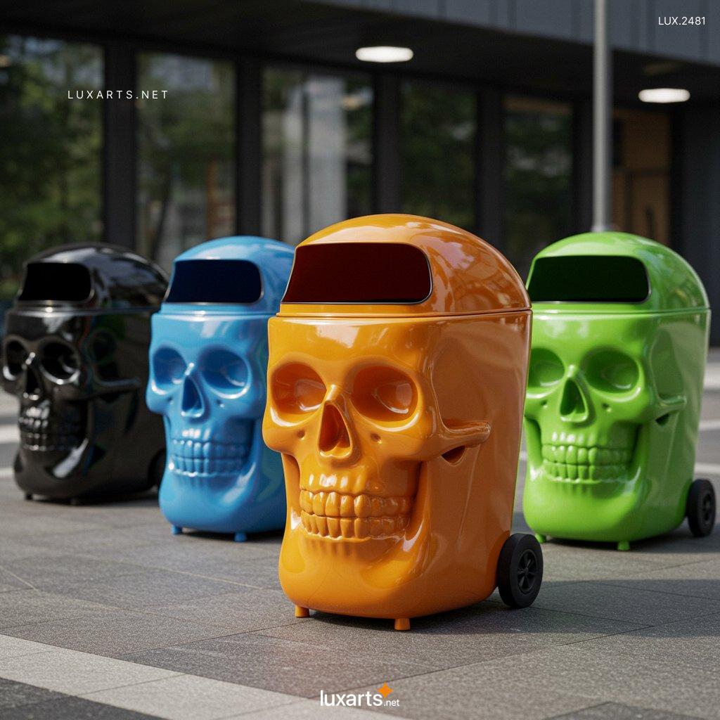 LUX.2481	Skull Shaped Trash Bins: Transform Your Trash Disposal with These Cool Designs skull shaped trash bins 12