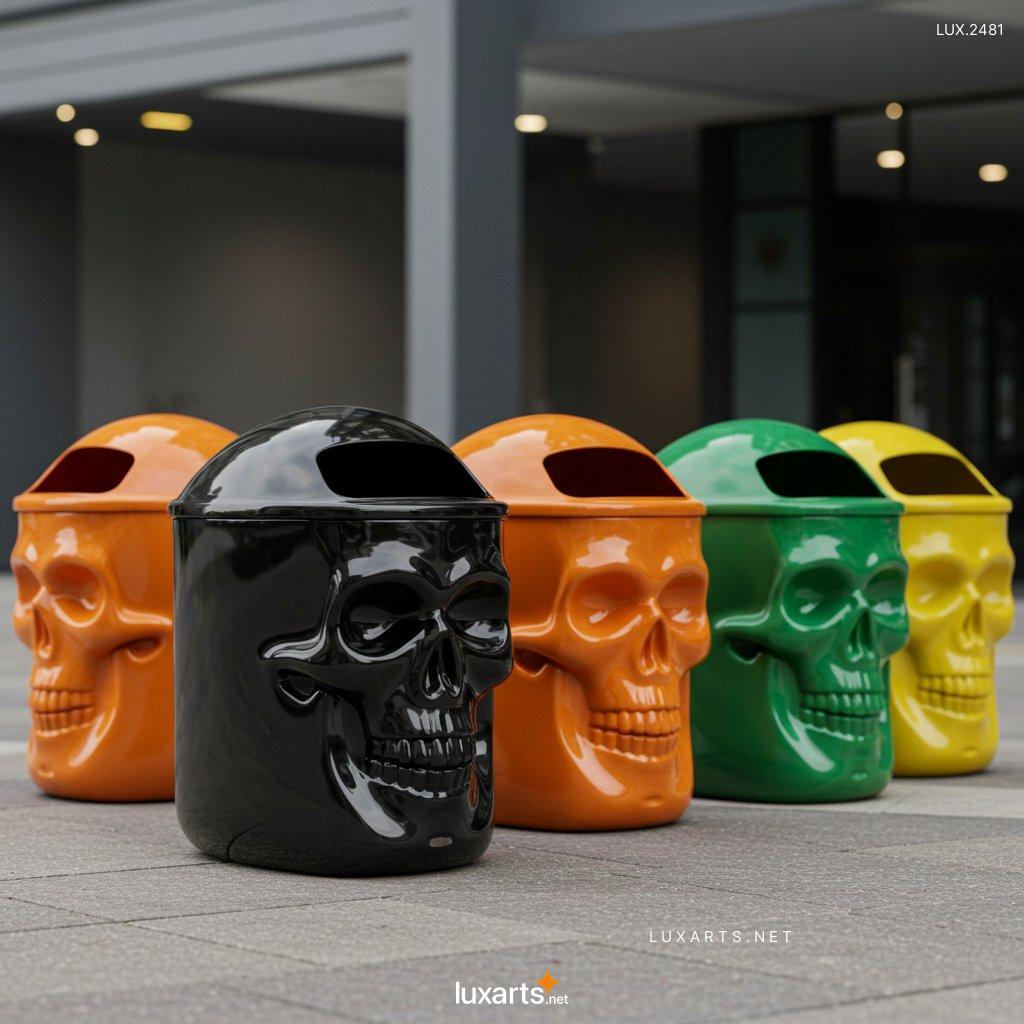 LUX.2481	Skull Shaped Trash Bins: Transform Your Trash Disposal with These Cool Designs skull shaped trash bins 2