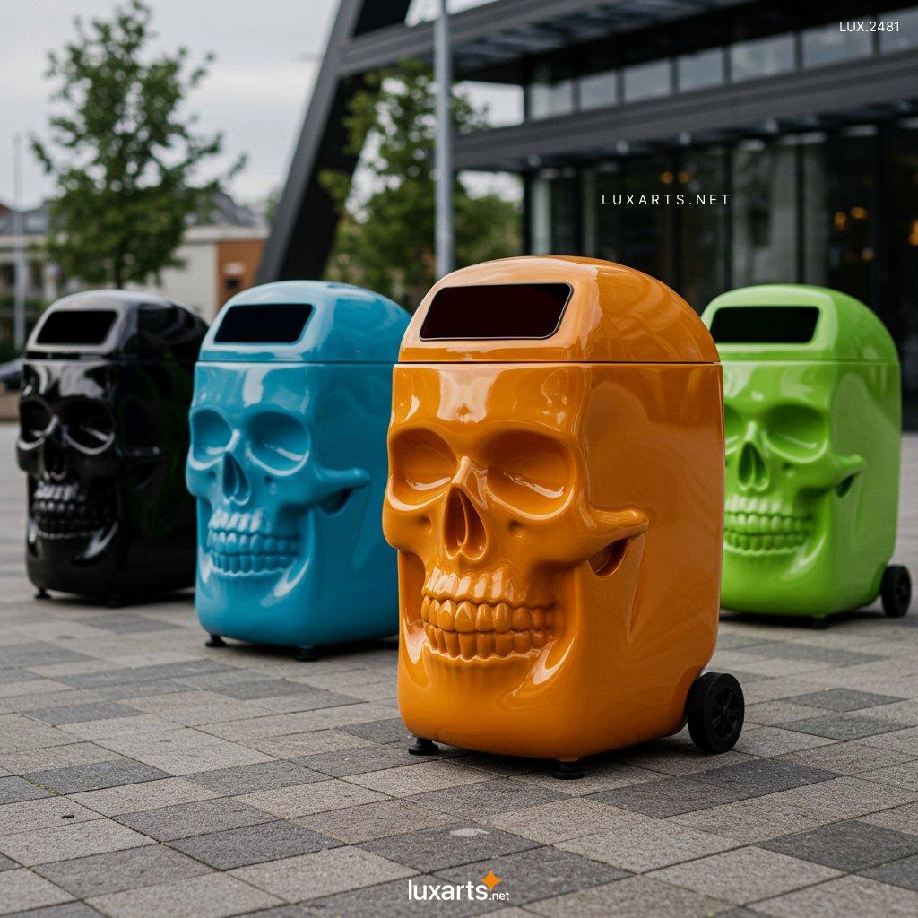 LUX.2481	Skull Shaped Trash Bins: Transform Your Trash Disposal with These Cool Designs skull shaped trash bins 3