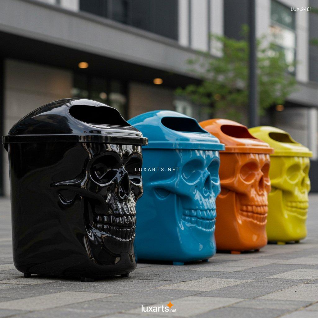 LUX.2481	Skull Shaped Trash Bins: Transform Your Trash Disposal with These Cool Designs skull shaped trash bins 5