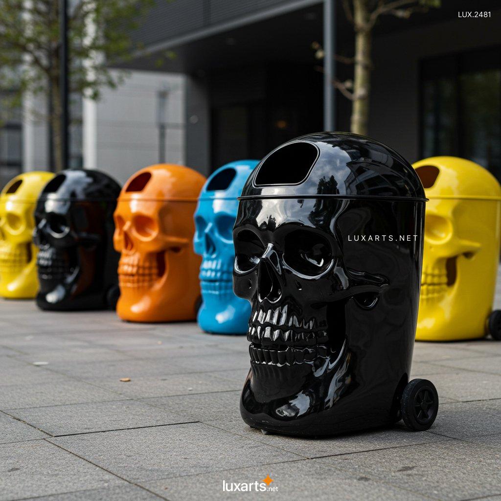 LUX.2481	Skull Shaped Trash Bins: Transform Your Trash Disposal with These Cool Designs skull shaped trash bins 6