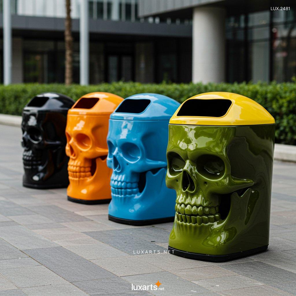 LUX.2481	Skull Shaped Trash Bins: Transform Your Trash Disposal with These Cool Designs skull shaped trash bins 7