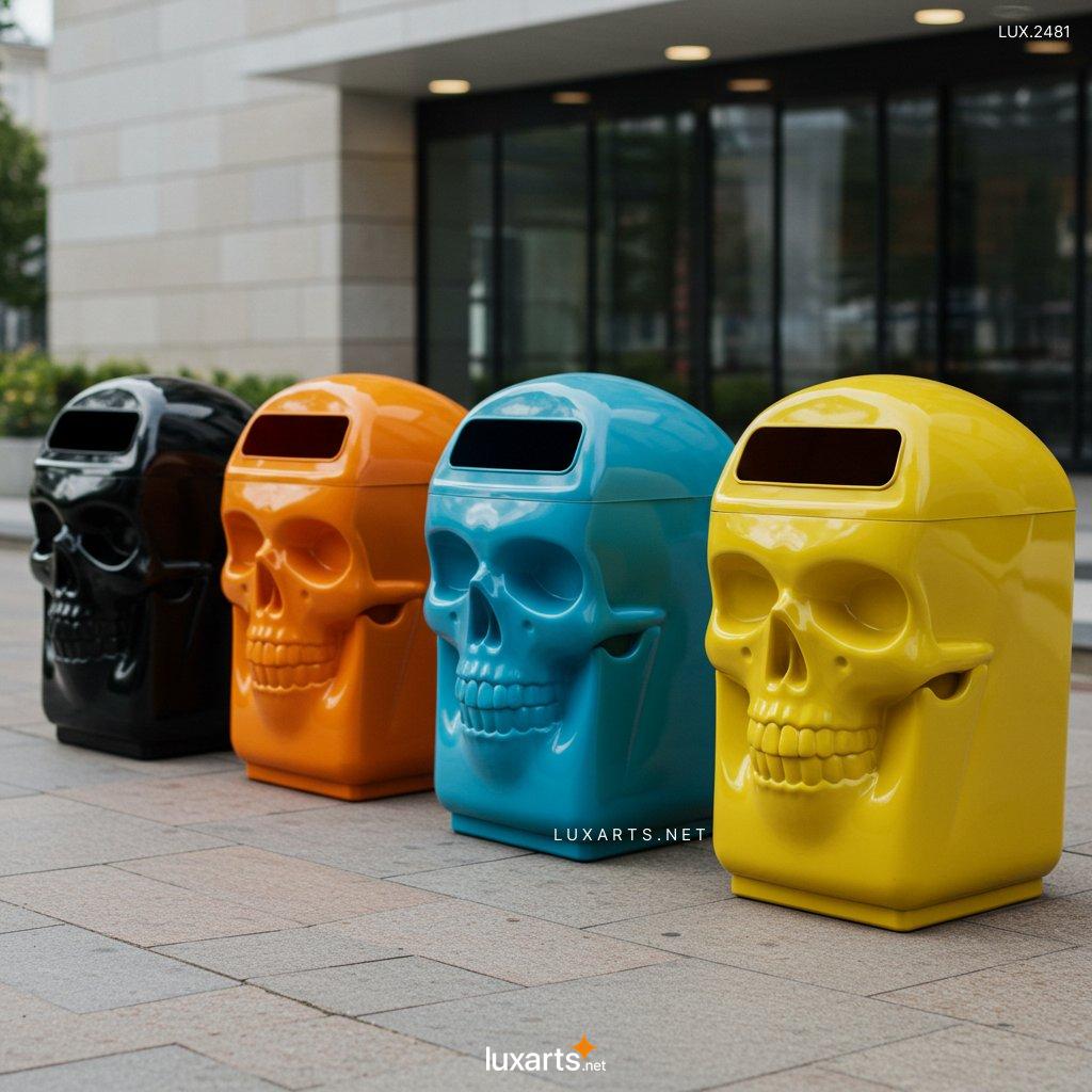 LUX.2481	Skull Shaped Trash Bins: Transform Your Trash Disposal with These Cool Designs skull shaped trash bins 8