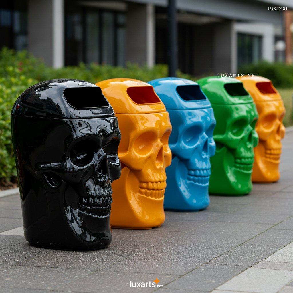 LUX.2481	Skull Shaped Trash Bins: Transform Your Trash Disposal with These Cool Designs skull shaped trash bins 9