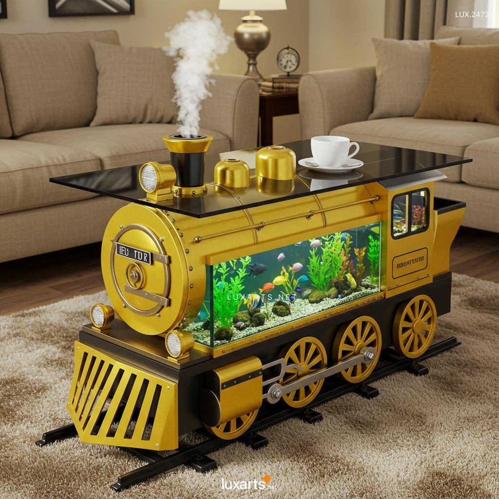 LUX.2472	Train Aquarium Shaped Coffee Table: Unique Furniture for Your Living Space train aquarium shaped coffee table 1