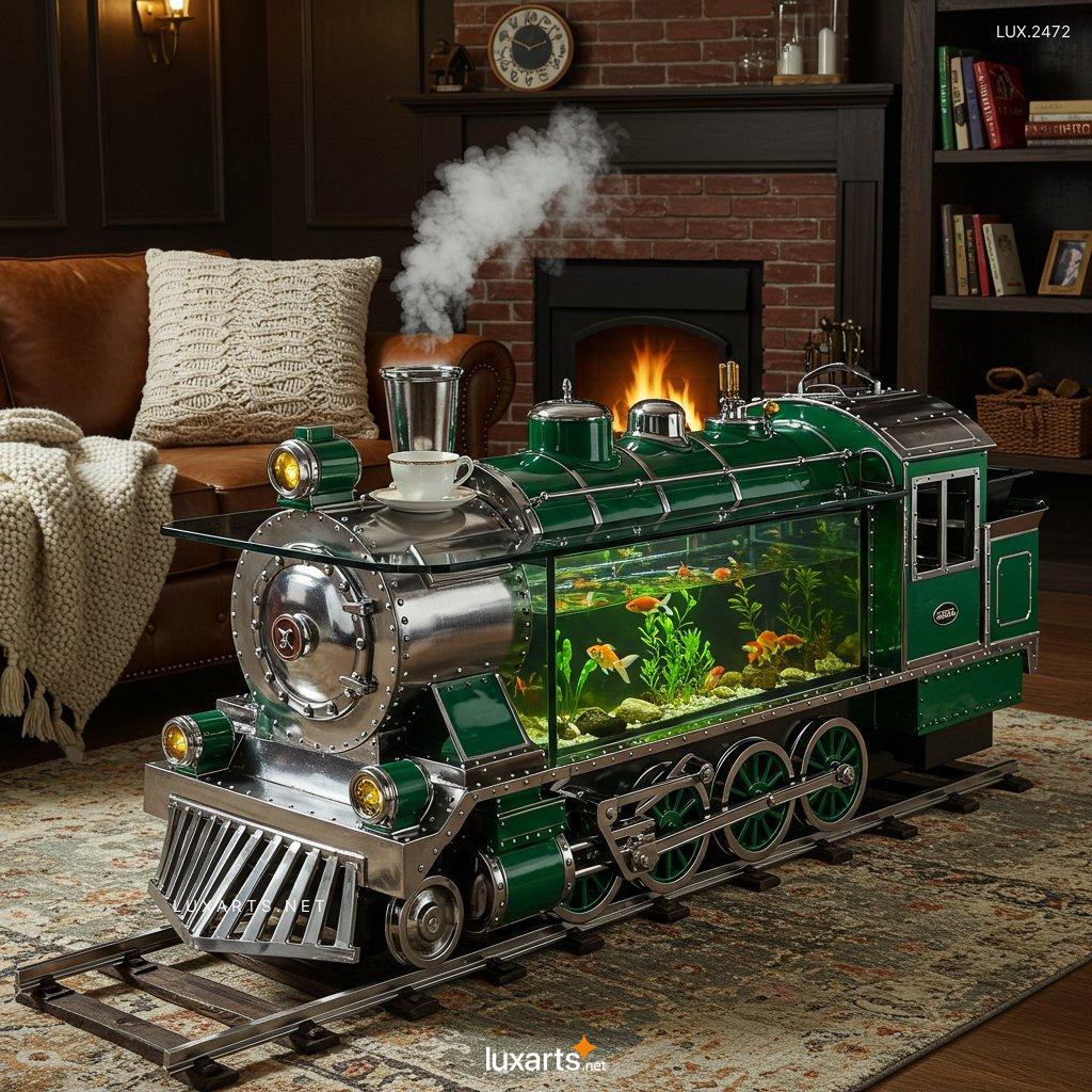 LUX.2472	Train Aquarium Shaped Coffee Table: Unique Furniture for Your Living Space train aquarium shaped coffee table 10