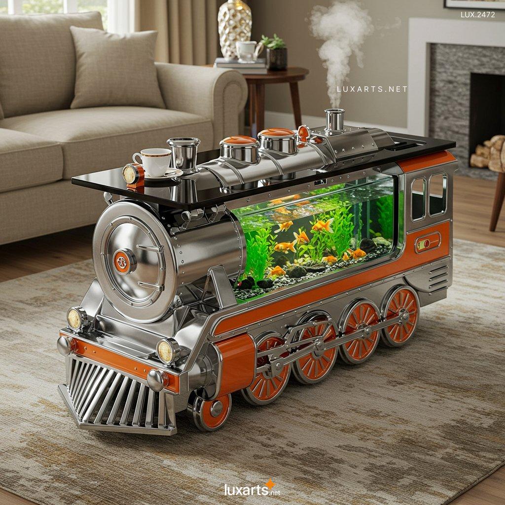 LUX.2472	Train Aquarium Shaped Coffee Table: Unique Furniture for Your Living Space train aquarium shaped coffee table 14