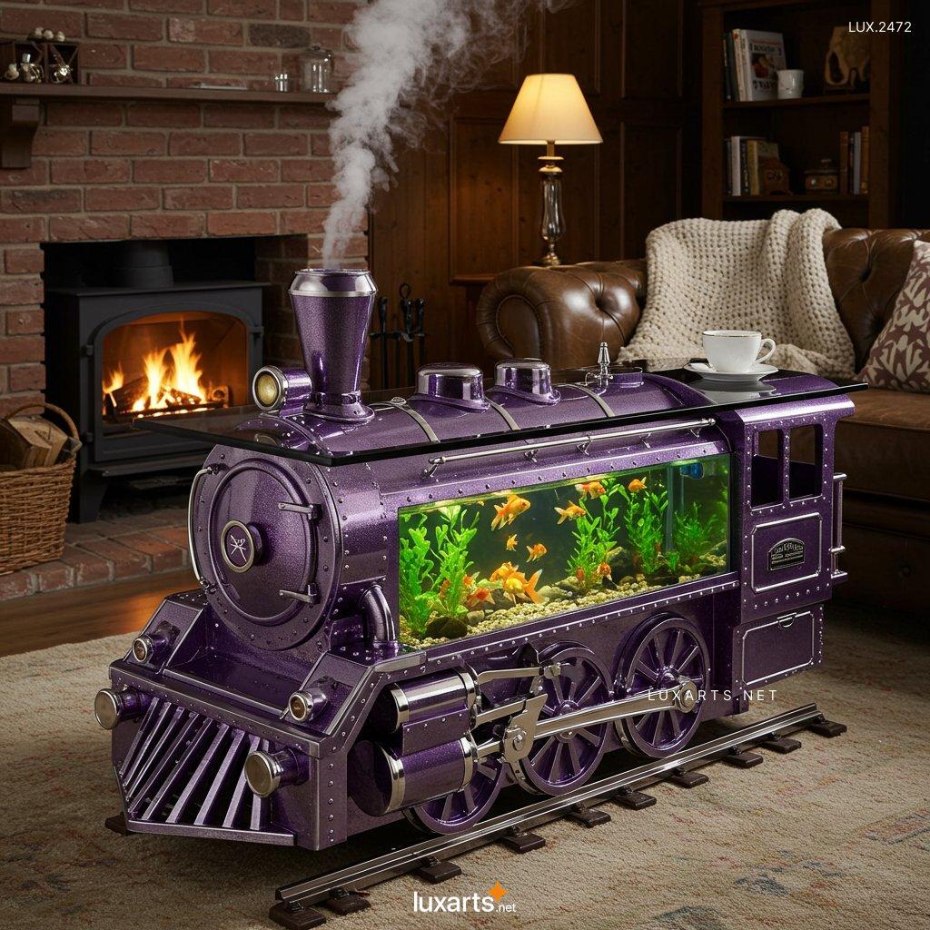 LUX.2472	Train Aquarium Shaped Coffee Table: Unique Furniture for Your Living Space train aquarium shaped coffee table 9