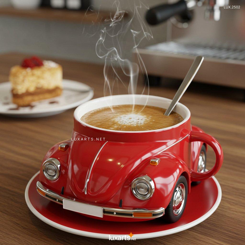 LUX.2502	VW Beetle Shaped Coffee Mug: A Must-Have for Volkswagen Lovers vw beetle shaped coffee mug 1