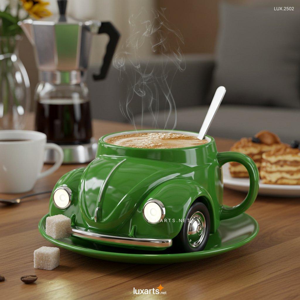 LUX.2502	VW Beetle Shaped Coffee Mug: A Must-Have for Volkswagen Lovers vw beetle shaped coffee mug 3