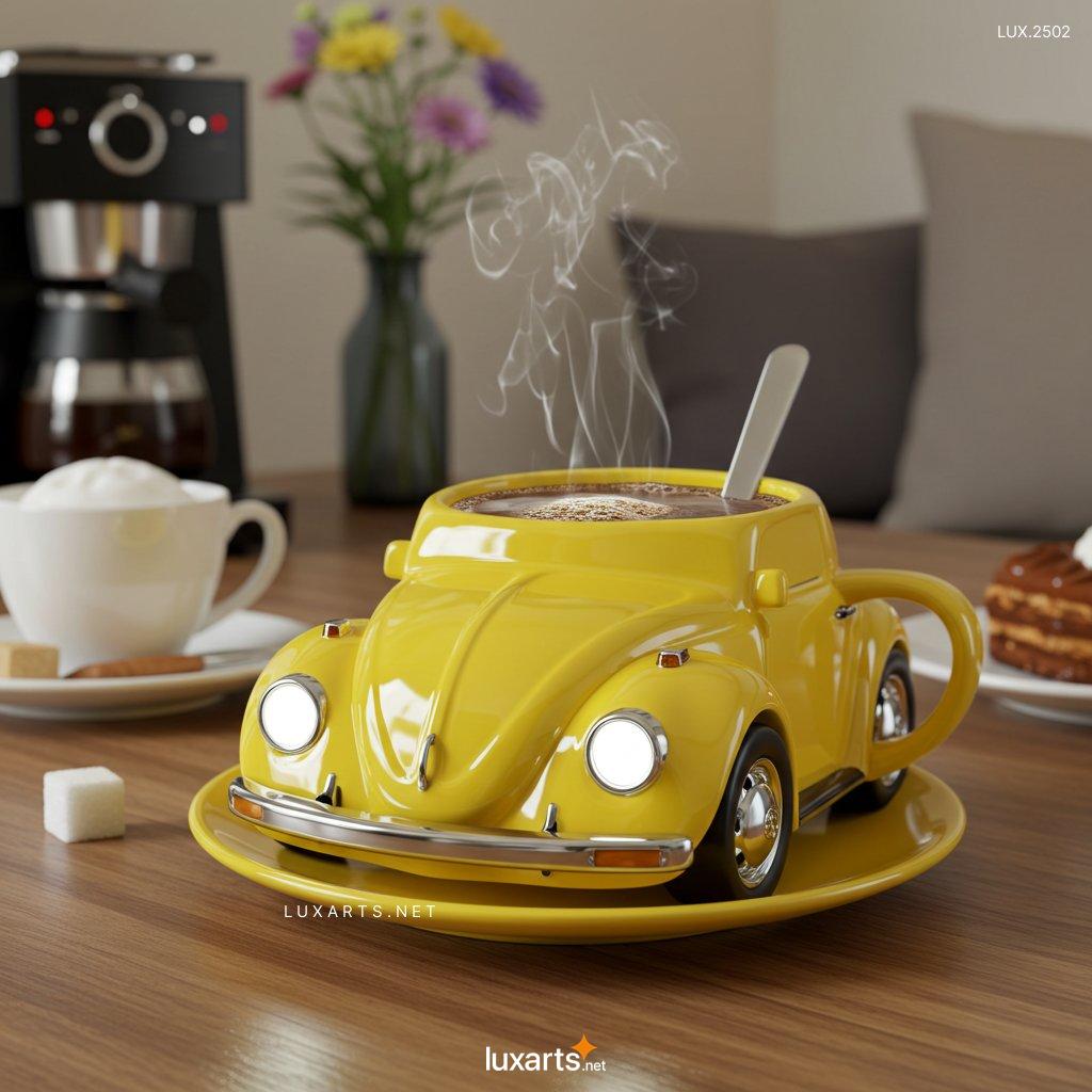 LUX.2502	VW Beetle Shaped Coffee Mug: A Must-Have for Volkswagen Lovers vw beetle shaped coffee mug 4