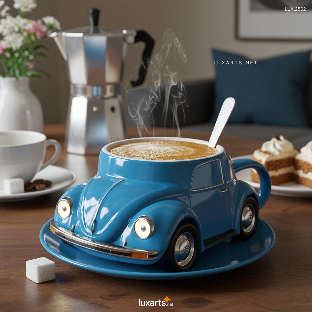 LUX.2502	VW Beetle Shaped Coffee Mug: A Must-Have for Volkswagen Lovers vw beetle shaped coffee mug 5