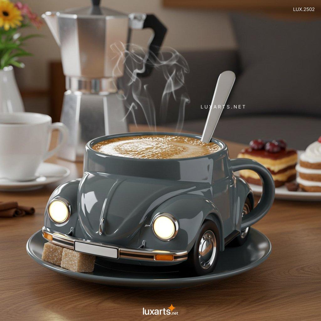 LUX.2502	VW Beetle Shaped Coffee Mug: A Must-Have for Volkswagen Lovers vw beetle shaped coffee mug 8