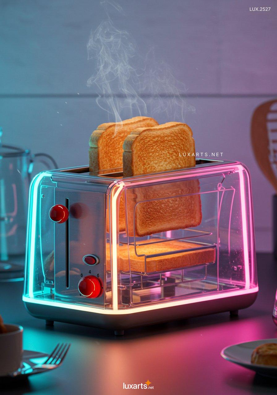 LUX.2527 Discover the Transparent Glass Toaster with Neon Lights: A Unique Design for the Modern Kitchen transparent glass neon toaster 2