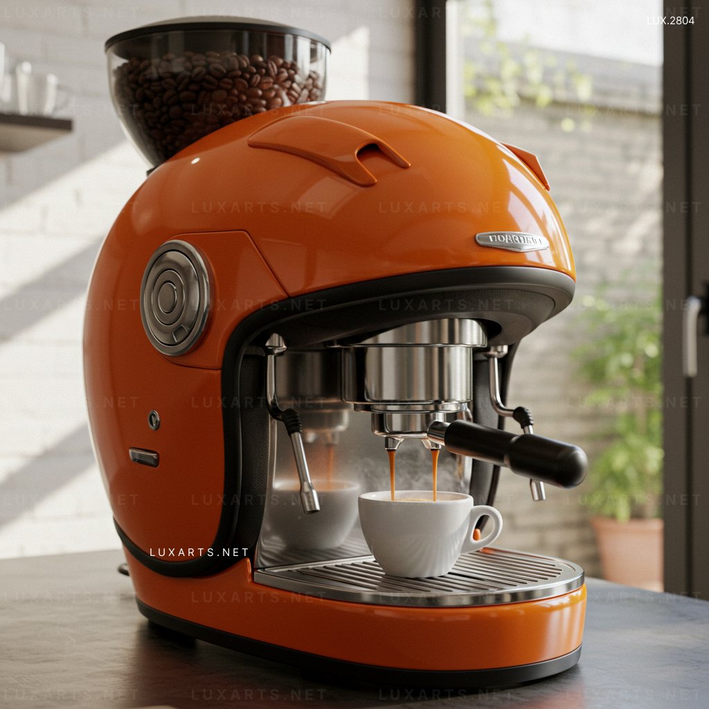 LUX.2804 Top Helmet-Shaped Coffee Maker: Brew Coffee with a Creative Twist helmet coffee maker 1
