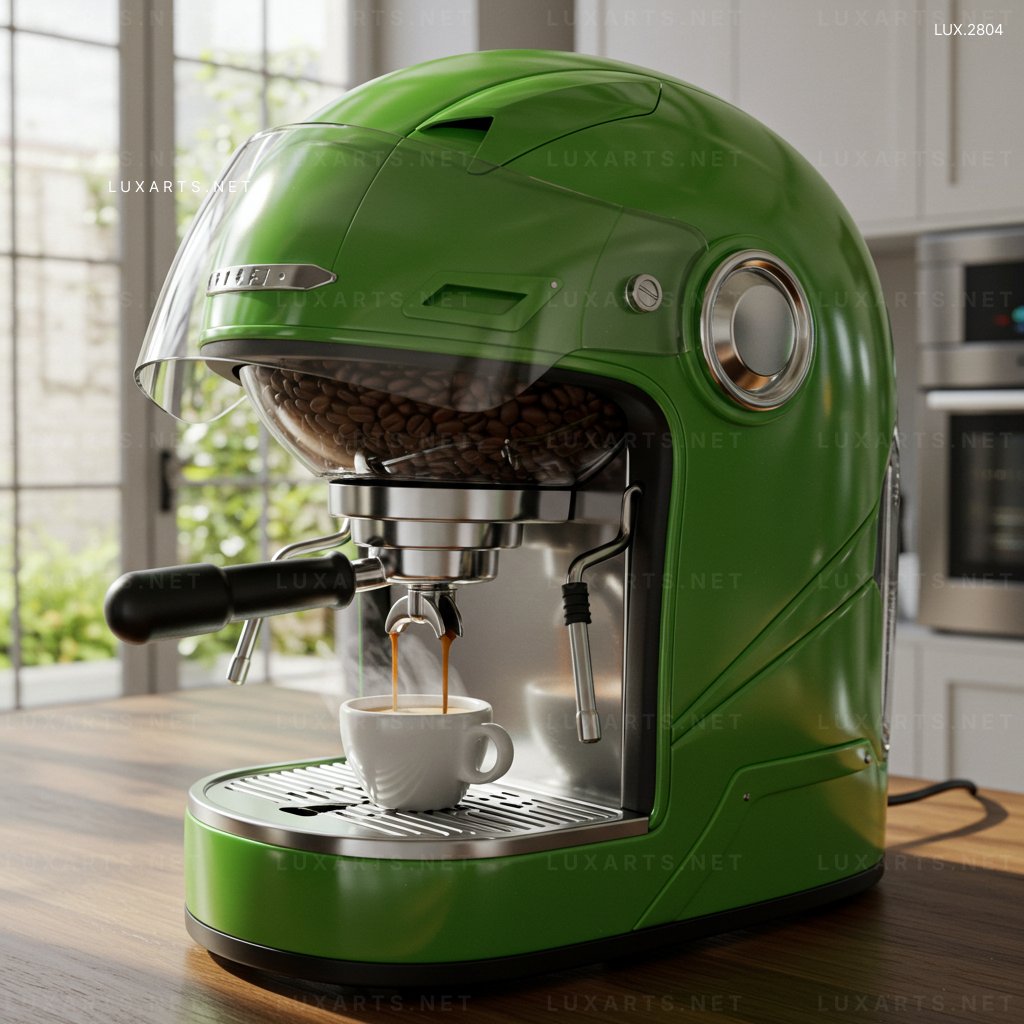 LUX.2804 Top Helmet-Shaped Coffee Maker: Brew Coffee with a Creative Twist helmet coffee maker 6