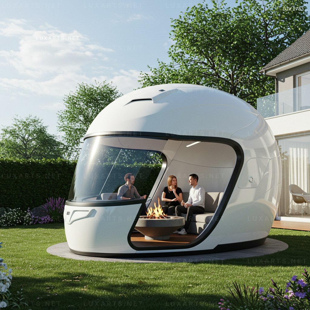 LUX.2783 Helmet-Shaped Outdoor Lounge – Stylish & Comfortable Garden Seating for Modern Spaces helmet shaped outdoor lounge 6