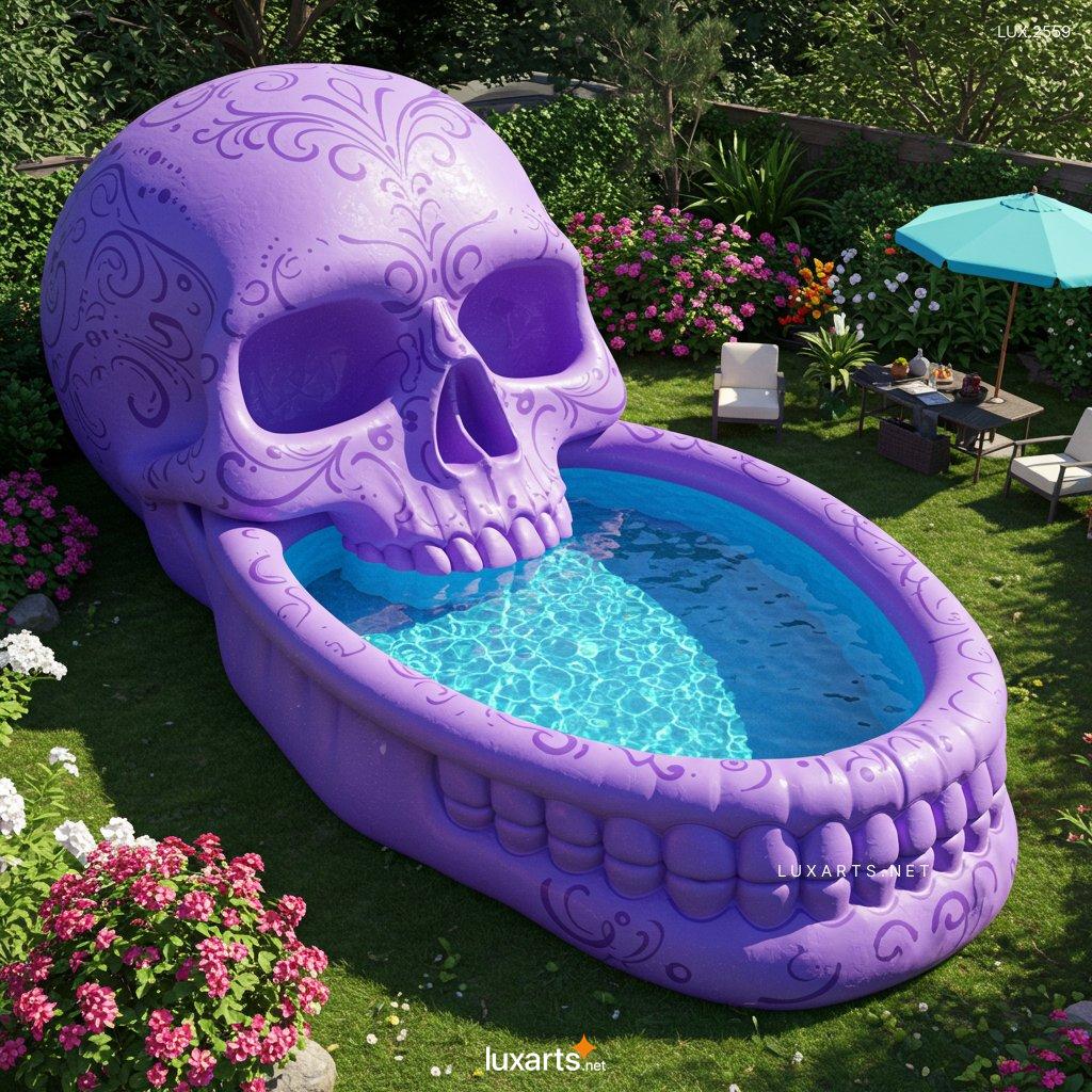 LUX.2559 Inflatable Skull-Shaped Pool: Spooky Fun for Your Backyard inflatable skull shaped pool 10