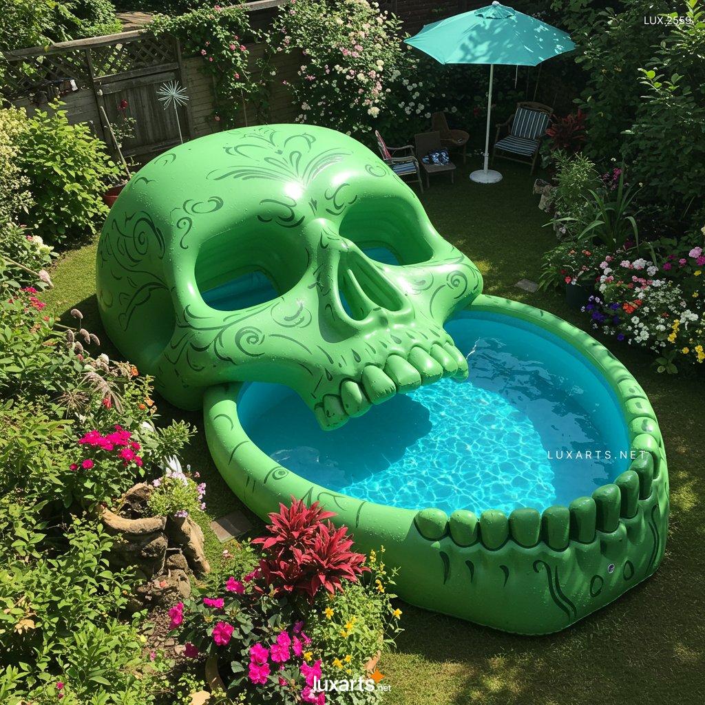 LUX.2559 Inflatable Skull-Shaped Pool: Spooky Fun for Your Backyard inflatable skull shaped pool 11