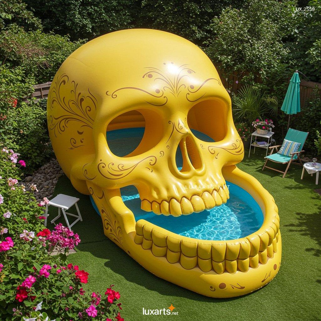 LUX.2559 Inflatable Skull-Shaped Pool: Spooky Fun for Your Backyard inflatable skull shaped pool 12