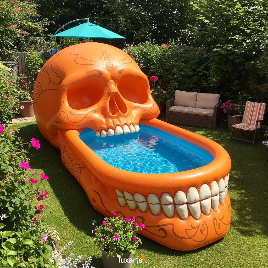 LUX.2559 Inflatable Skull-Shaped Pool: Spooky Fun for Your Backyard inflatable skull shaped pool 13