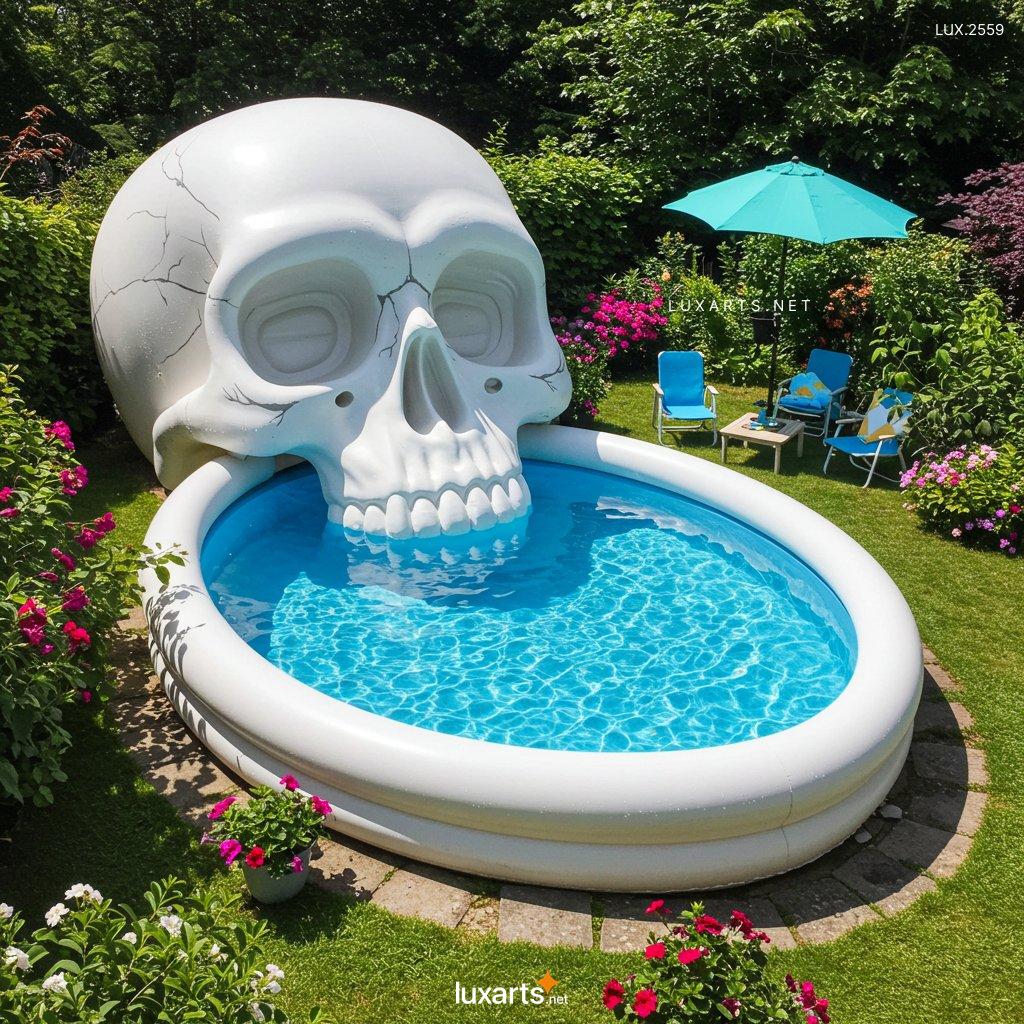 LUX.2559 Inflatable Skull-Shaped Pool: Spooky Fun for Your Backyard inflatable skull shaped pool 14