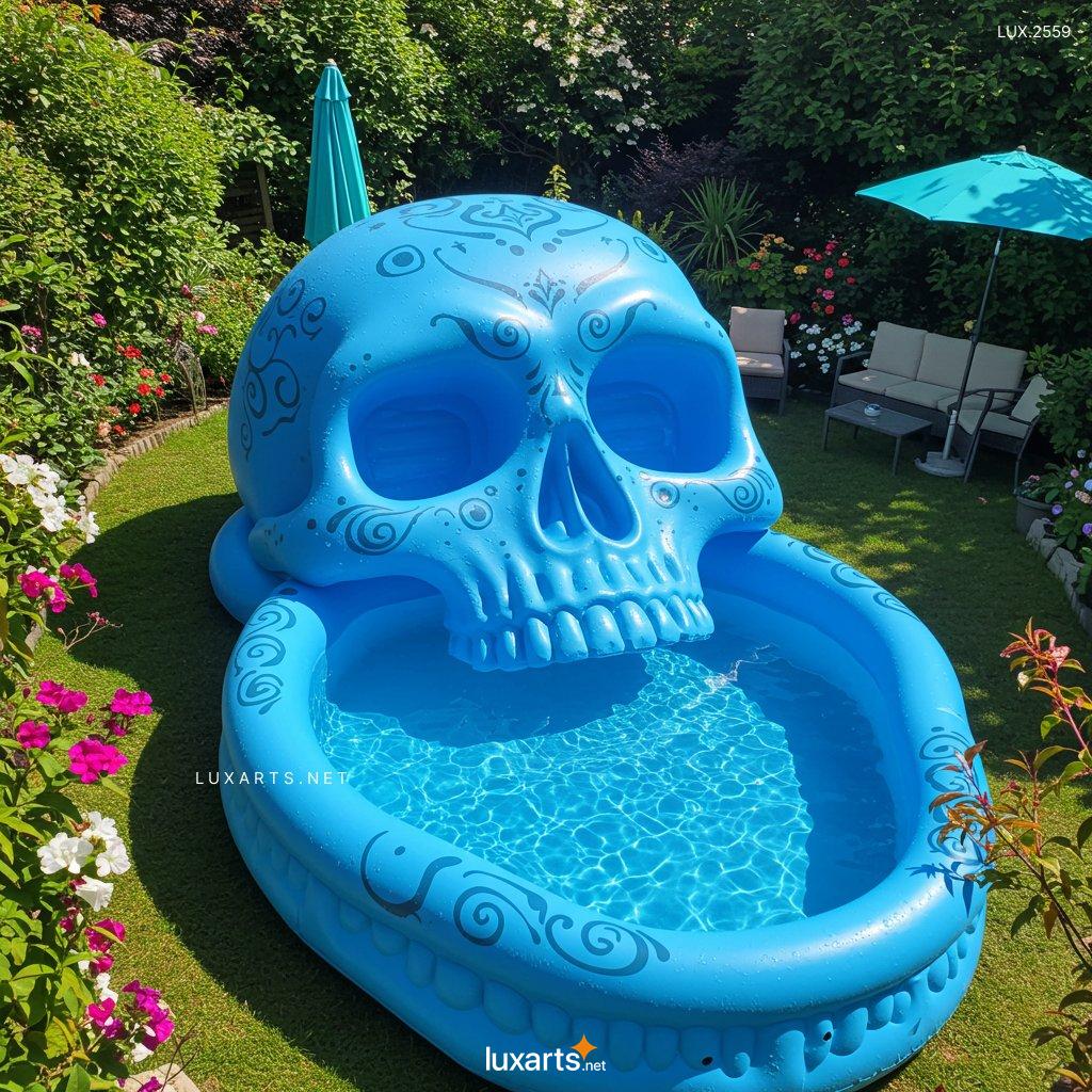 LUX.2559 Inflatable Skull-Shaped Pool: Spooky Fun for Your Backyard inflatable skull shaped pool 5