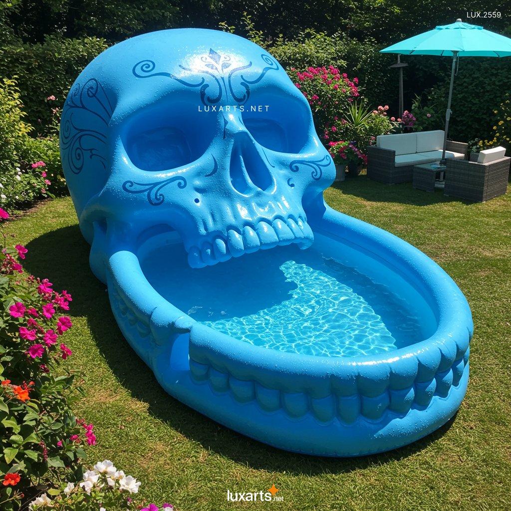 LUX.2559 Inflatable Skull-Shaped Pool: Spooky Fun for Your Backyard inflatable skull shaped pool 7