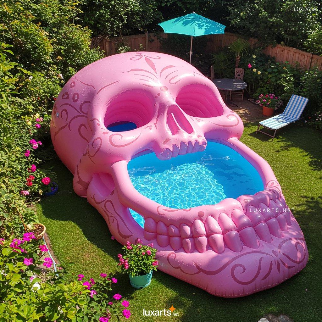LUX.2559 Inflatable Skull-Shaped Pool: Spooky Fun for Your Backyard inflatable skull shaped pool 8