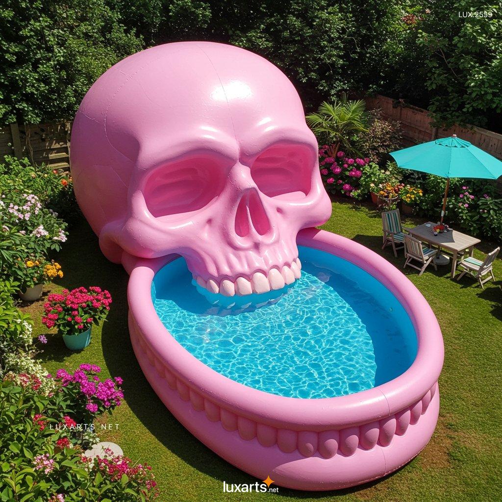 LUX.2559 Inflatable Skull-Shaped Pool: Spooky Fun for Your Backyard inflatable skull shaped pool 9
