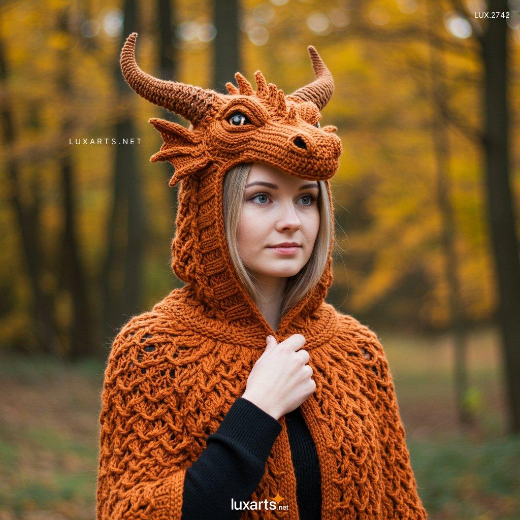 LUX.2742 Knitted Dragon Hoodie – Unique Handmade Design for Fantasy Lovers knitted dragon hoodie 6