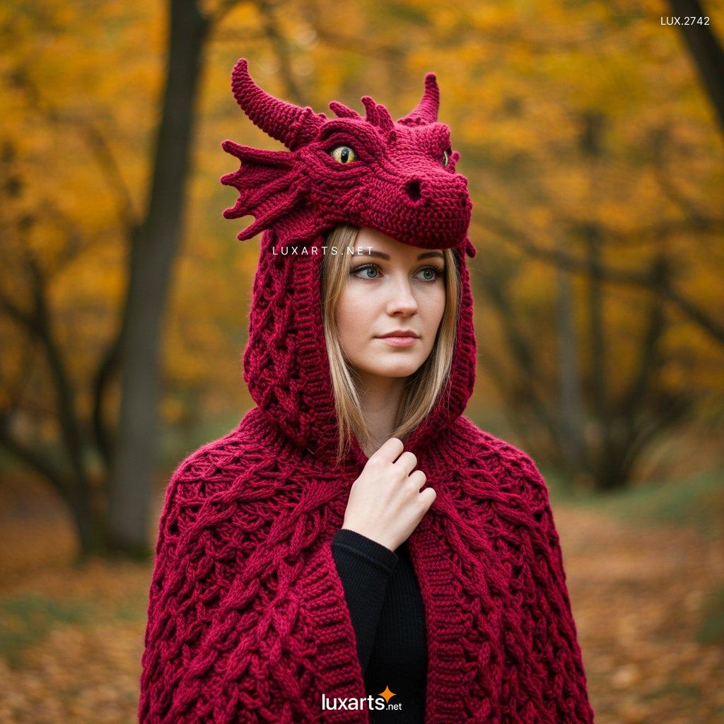 LUX.2742 Knitted Dragon Hoodie – Unique Handmade Design for Fantasy Lovers knitted dragon hoodie 7