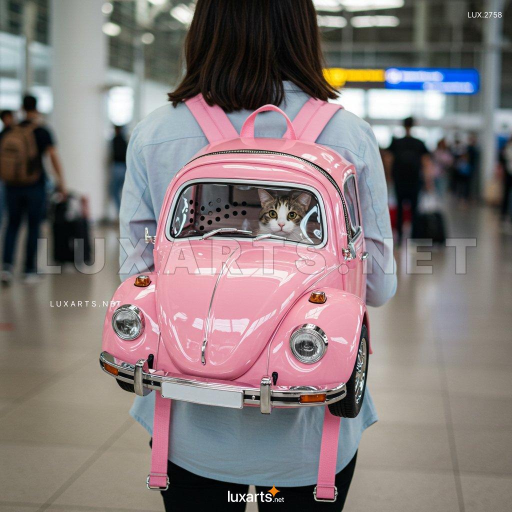 LUX.2758 VW Beetle Shaped Pet Backpack Carrier – Perfect for Adventures with Your Pet vw beetle shaped pet carrier backpack 4