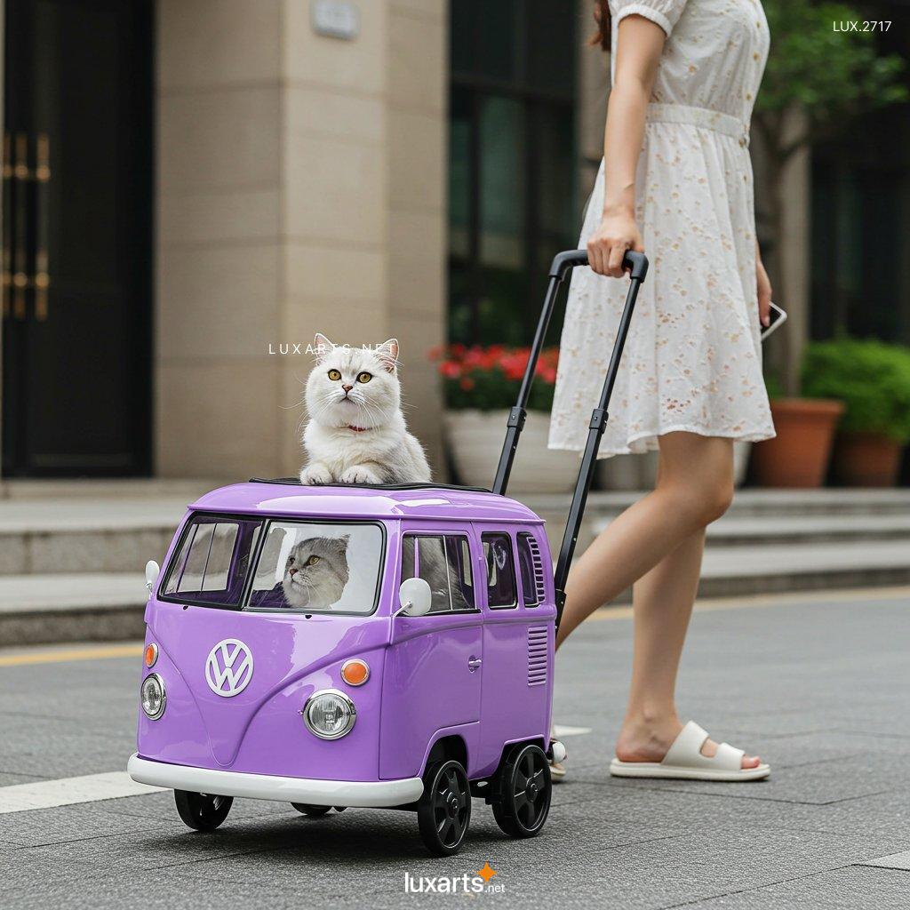 Volkswagen Bus Shaped Pet Trolley Bag: Travel in Retro Style with Your Furry Friend!