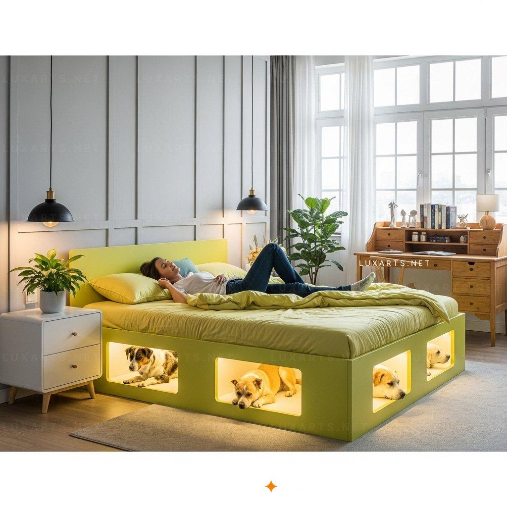 Sleeping Sanctuary: Adult Bed with Integrated Pet Den for Ultimate Comfort and Bonding adult bed with pet den 3